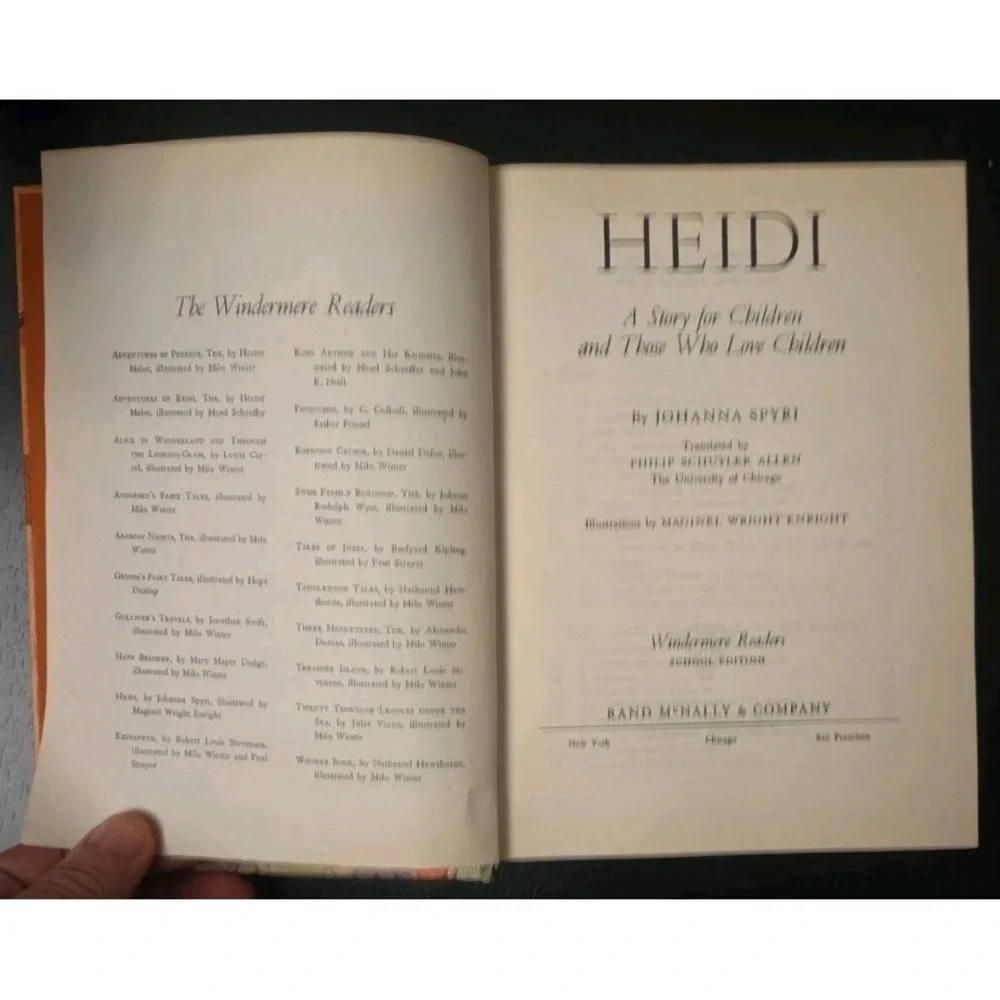 Windermere Readers Heidi by Johanna Spyri Edition of 1954 School Edition